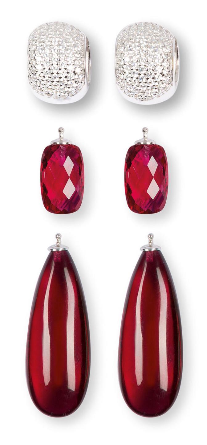 HEIDE HEINZENDORFF Gocce Pendenti In Vetro Quarzo Sfaccettato Per Orecchini A Cerchio, Taglio A Cuscino, Leggere (3g), Scegli Colore: Oro, Argento Rodiato O Rosa, Dimensioni 11x17 Mm